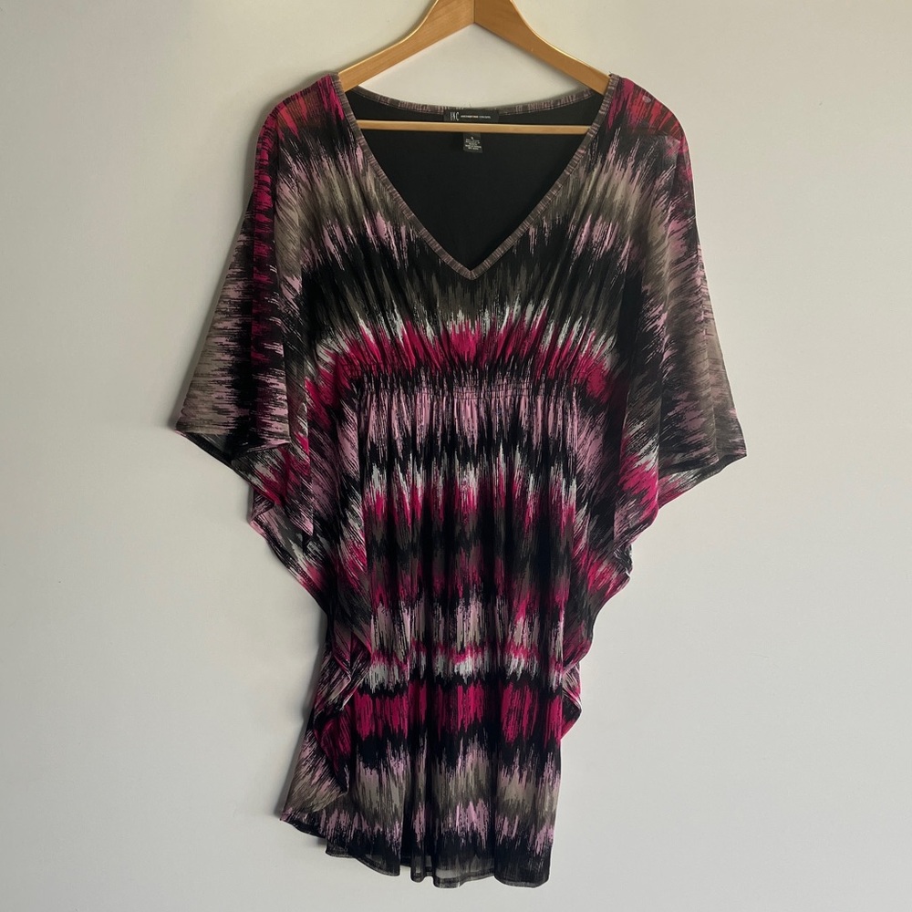 INC International Concepts Abstract V-Neck Top